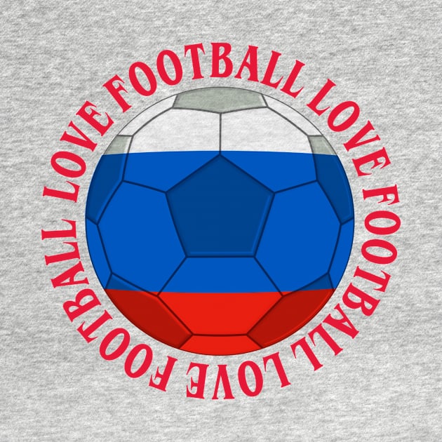 RUSSIA- Russian Tricolour Football Soccer Icon by IceTees